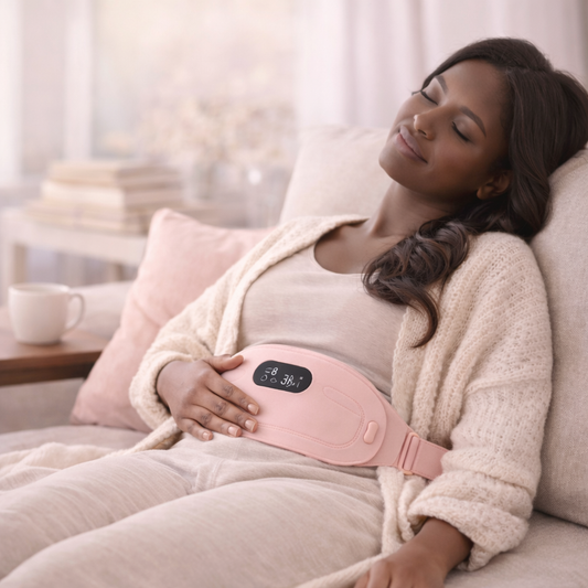 🌸 Ceinture Chauffante Anti-Crampes (Chaleur + Massage)