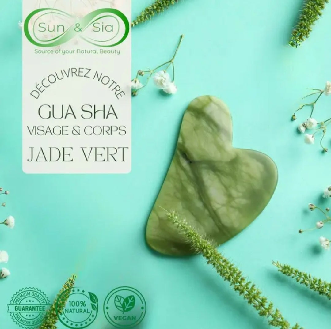 Set de Massage Facial – Jade Roller & Gua Sha Naturels