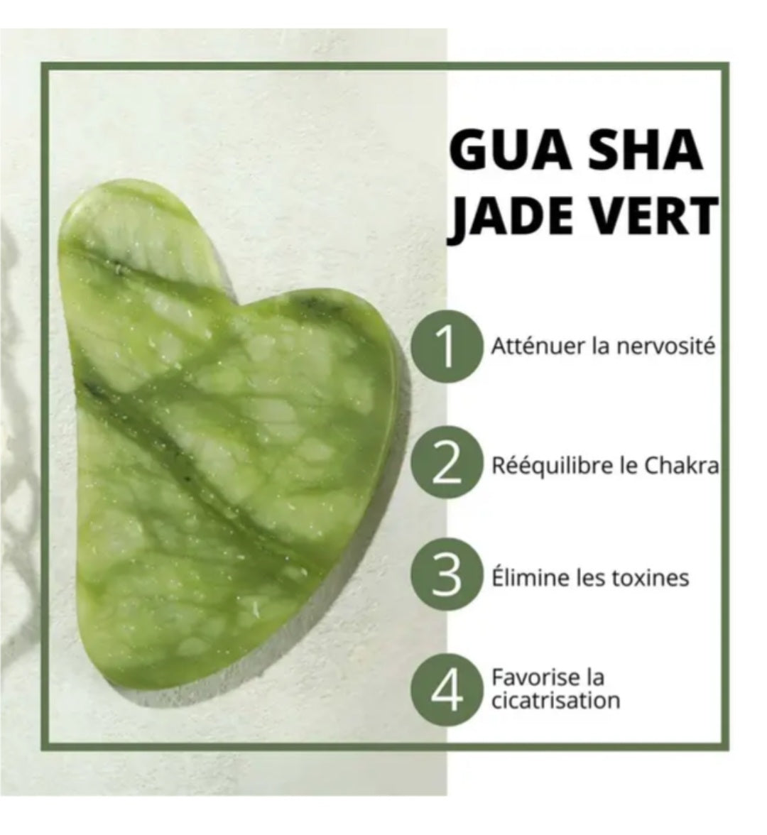 Set de Massage Facial – Jade Roller & Gua Sha Naturels